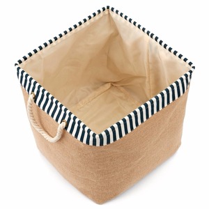 2017 Caliente en <span class=keywords><strong>Amazon</strong></span> de lavandería cesto asa de cuerda de algodón de lino canasta de almacenamiento de baño organizador - Product Image 2