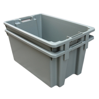 Boîte de rangement pour poissons JOIN en plastique bleu avec couvercle, empilable, emboîtable, en PP vierge, réutilisable