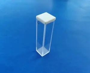 चिपके या इनकार 4 स्पष्ट ऑप्टिकल पक्षों चार खिड़कियों कांच fluorometer सेल प्रतिदीप्ति क्युवेट - Product Image 1