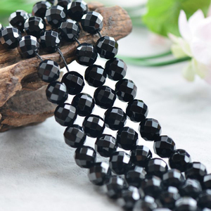 Di alta qualità A grade natural black onyx di pietra sfaccettato borda per monili che fanno (AB1577) - Product Image 3