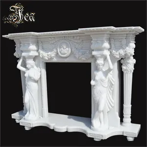 Coperta freestanding bianco naturale surround marmo camini in pietra