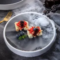 Ristorante giapponese in Bianco E Nero Ghiaccio Secco Piatti di Sushi Piatto Nero