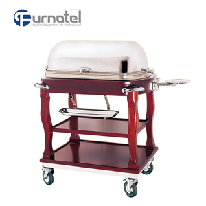 C137 Luxe Dubbele Lagen Rvs Roast Beef Tool Drinken Serveren Trolley Winkelwagen - Product Image 2
