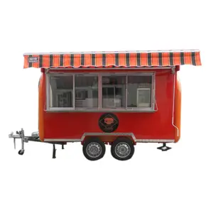 Crepe Cart Tricycle Food Vans Stall Mobile Fruit Juice Kiosk Smoothie Truck Design with Advertisement for Sale