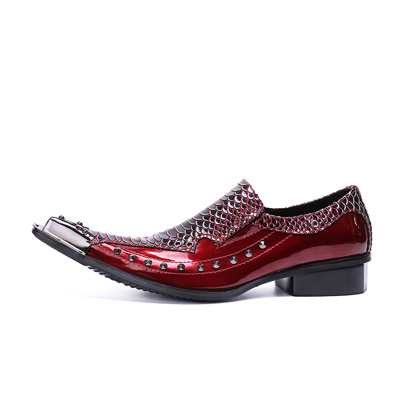 red formal dress shoes After Midnight 7009 Black Patent Leather Loafer Men's Formal Dress Shoes Royal / 11 main image 1