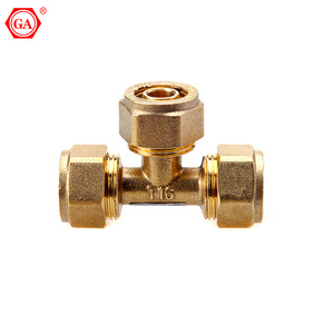 Ga thương hiệu giả mạo 1/2 "Brass Nickel mạ <span class=keywords><strong>Tee</strong></span> bằng nhôm Multilayer phụ kiện đường ống pex phụ kiện đường ống - Product Image 2