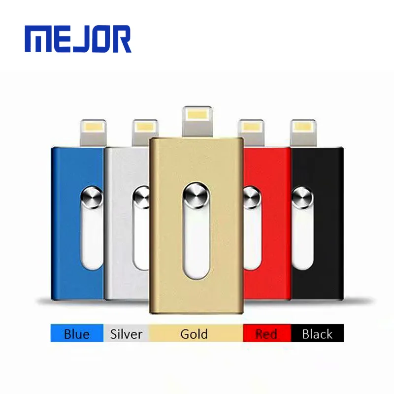 Android Micro USB flash disk 64g memory stick 3in1 IOS phone App 3.0 SD 32g OTG Pen drive