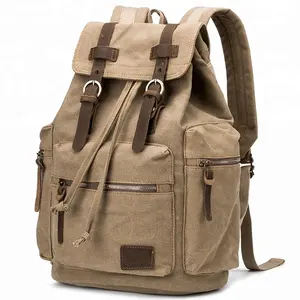 Vintage Backpack for Travelling College Bag Sports Backpacks Supplier Large Capacity Casual Wholesale Custom High Quality Canvas