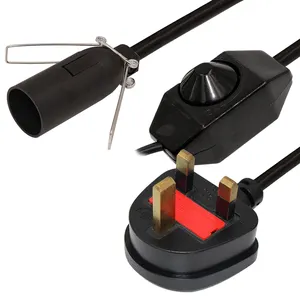 Zwarte Stof Kabel Plug In Lamp Verlichting Kit Armatuur Met Aan/Uit Schakelaar En E27 Lamphouder