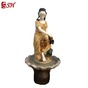 फैक्टरी अनुकूलित प्राकृतिक संगमरमर पानी के फव्वारे के साथ महिला प्रतिमा - Product Image 6