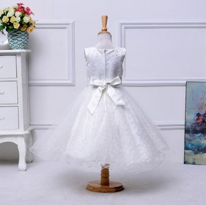 Champagne flower of the baby sleeveless dress rustic petal puffy christening gown princess costume - Product Image 2