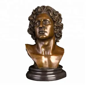 Atacado david famosa escultura-Famosa decoração bronze metal david bust escultura, famosa david romano escultura