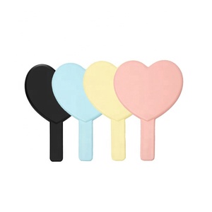High Quality Portable Macarons Heart Color Salon Hand Mirror Custom Logo Korea Style for Promotions