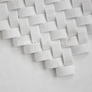 <span class=keywords><strong>Carrelage</strong></span> de mosaïque en marbre blanc pur, vue 3D, pierre murale extérieure, mosaïque - Product Image 4