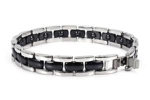 Bracelet en céramique sain noir pour homme, <span class=keywords><strong>bienfaits</strong></span> pour la santé, <span class=keywords><strong>tourmaline</strong></span> infrarouge, Energinox - Product Image 3