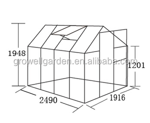 Rắn <span class=keywords><strong>Polycarbonate</strong></span> Mạ Kẽm Nhôm Đẹp Mini Nhà Vườn Nhà Kính - Product Image 6