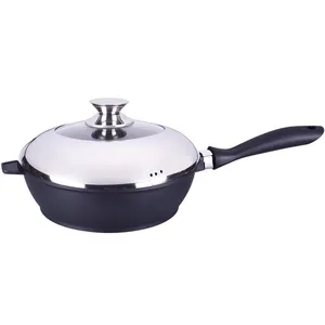 Die-casting aluminum durable deep fry pan with CD bottom /induction bottom