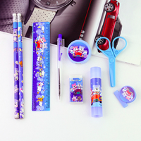Ensemble de Papeterie de Dessins Animés Pas Cher en Gros, Kit Scolaire Multifonction pour Enfants, Fournitures Scolaires Kawaii pour la Rentrée