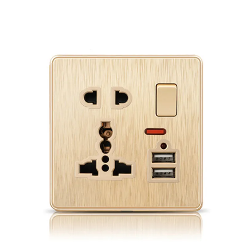 Usage domestique 5 Broches Universel USB PC Fil Dessin Électrique Prise Murale Pour La Villa Appartement Maison