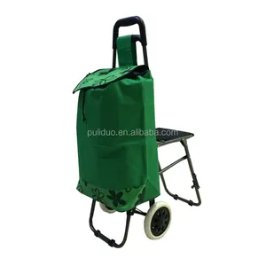 Stair-climbing Folding Shopping Trolley with chair Sitting type trolley PLD-BDE02