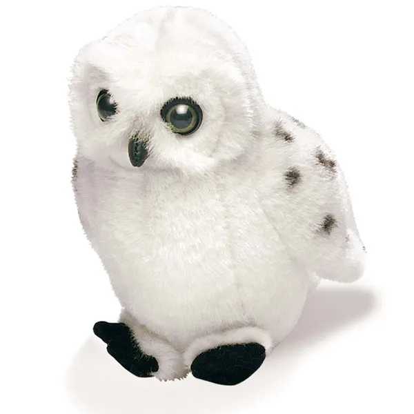 High Quality Long Fur Like Life White And Black Spot Owl plush toy