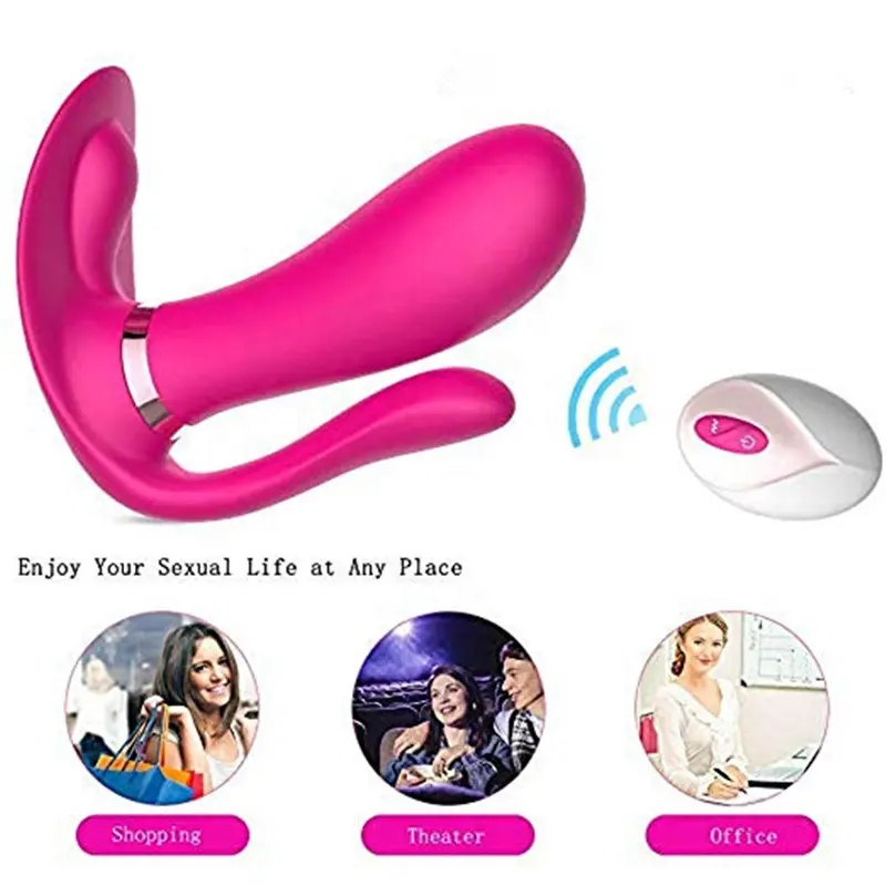 Aquecimento Controle remoto Borboleta Orgasmo Clitoriano Massageador Sex Toy Vibrador Calcinha