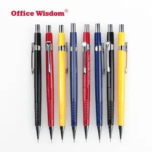 Classic design 0.7and 0.9mm Lead plastic Automatic Mechanical Pencil with Silver Brushed Metal parts and Eraser