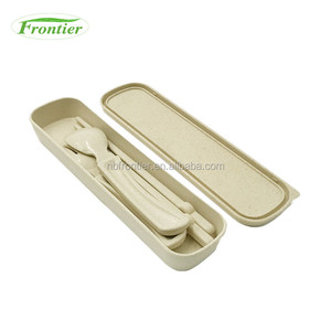 Ensembles de <span class=keywords><strong>vaisselle</strong></span> <span class=keywords><strong>écologique</strong></span>s <span class=keywords><strong>réutilisable</strong></span> incassable blé fiber fourchette cuillère baguettes ensemble de voyage - Product Image 1