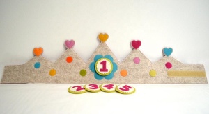 Corona di buon <span class=keywords><strong>compleanno</strong></span> carina con corona di feltro di età sostituibile per la festa di <span class=keywords><strong>compleanno</strong></span> dei bambini - Product Image 6
