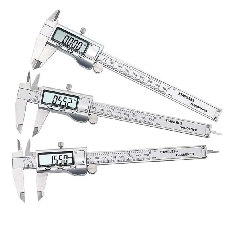 High Precision 0-150 Mm Electronic Digital Vernier Caliper Stainless Steel Waterproof Caliper Measuring Tools