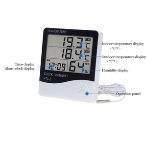 China Manufacture Large Screen Indoor Outdoor Digital <strong>Temperature</strong> <strong>Humidity</strong> <strong>Meter</strong> Alarm Clock Versatile <strong>Temperature</strong> Instruments - Product Image 2