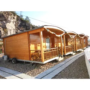 New style cheap arched cabin houses barrel shape prefabricated tiny homes movable trailer wooden dome wood house kit