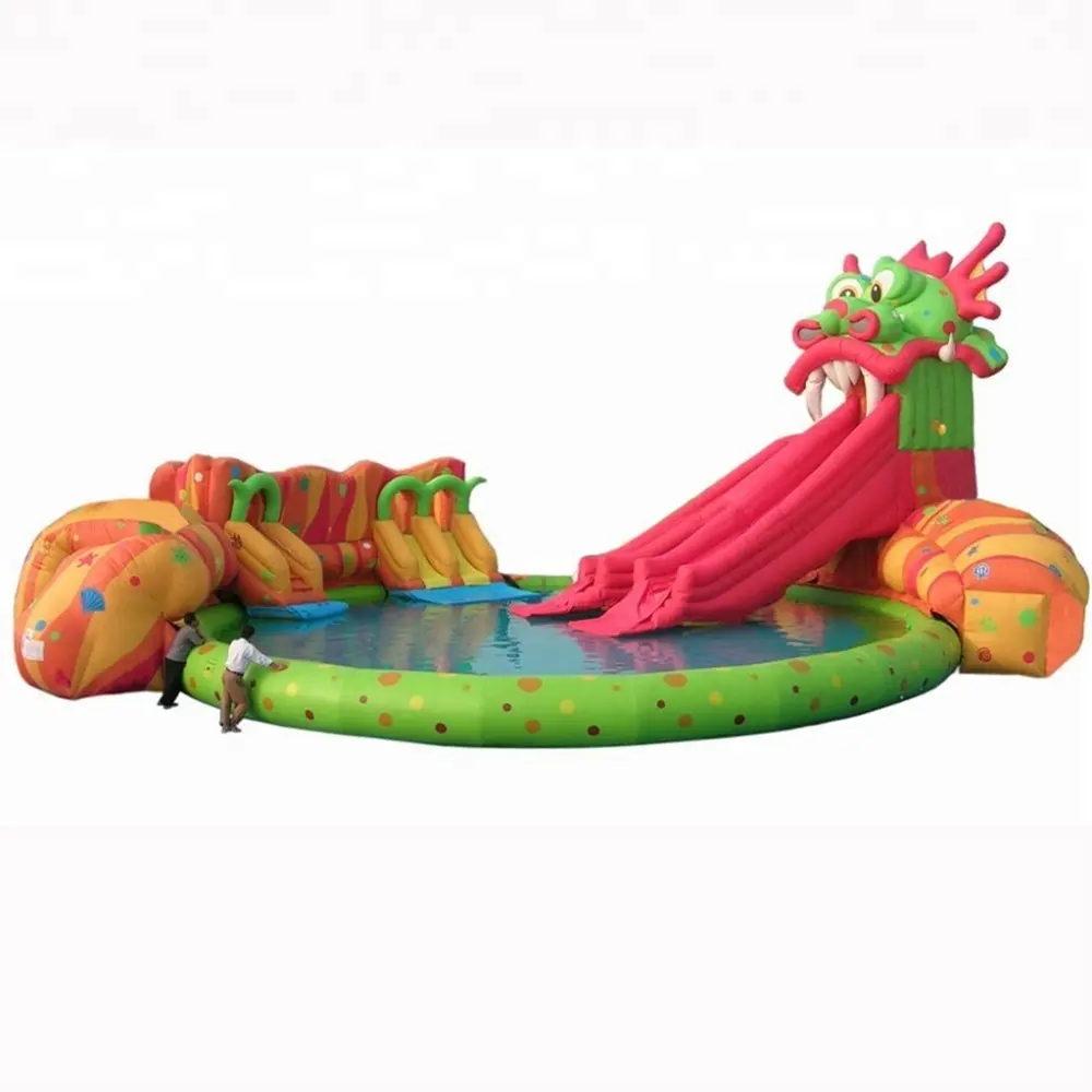 Hot Koop Aqua Park! Opblaasbare Glijbaan, Zwembad Glijbaan Outdoor Water Speeltuin Pvc Zeildoek Aangepaste Grootte> 8 Jaar