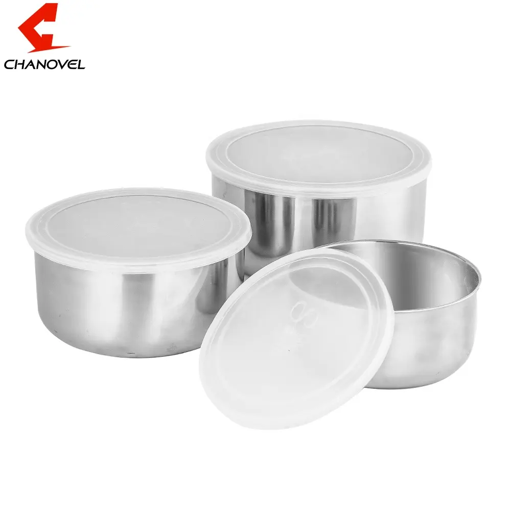 Contenitore per alimenti 3 in 1 contenitore per il pranzo bento in acciaio inossidabile con coperchio in plastica per frigorifero a microonde