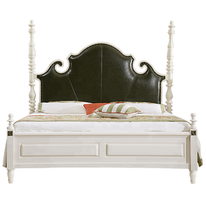 Nouveau <span class=keywords><strong>lit</strong></span> King Size moderne de style américain avec tête de <span class=keywords><strong>lit</strong></span> en cuir <span class=keywords><strong>vert</strong></span> noirâtre MDF Panneau en bois Meubles de chambre à coucher - Product Image 2