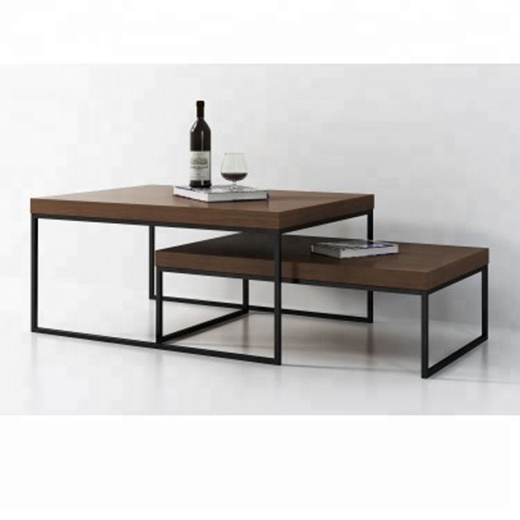 Forme rectangulaire table basse/table à thé/table d'appoint avec structure en métal