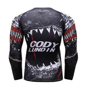 Wholesale Custom 3D Printed MMA Rash Guard Sports Wear Spandex Body Tight Gym <strong>T</strong> <strong>Shirt</strong> <strong>for</strong> Workout <strong>Swimming</strong> Personalized Logo - Product Image 4
