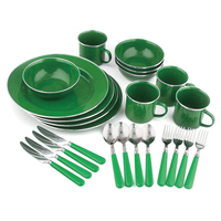 15pc vaisselle en plein air de pique-nique personnalisé couleur bleu moucheté dîner tasse bol plaque pot camping émail batterie de cuisine