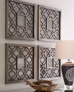 Chinese Design Wooden Gille Wall Mirror for home decoration