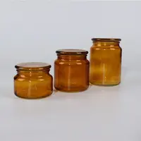Amber Glass Candle Jars for Candle Making with Glass Lid for Decoration