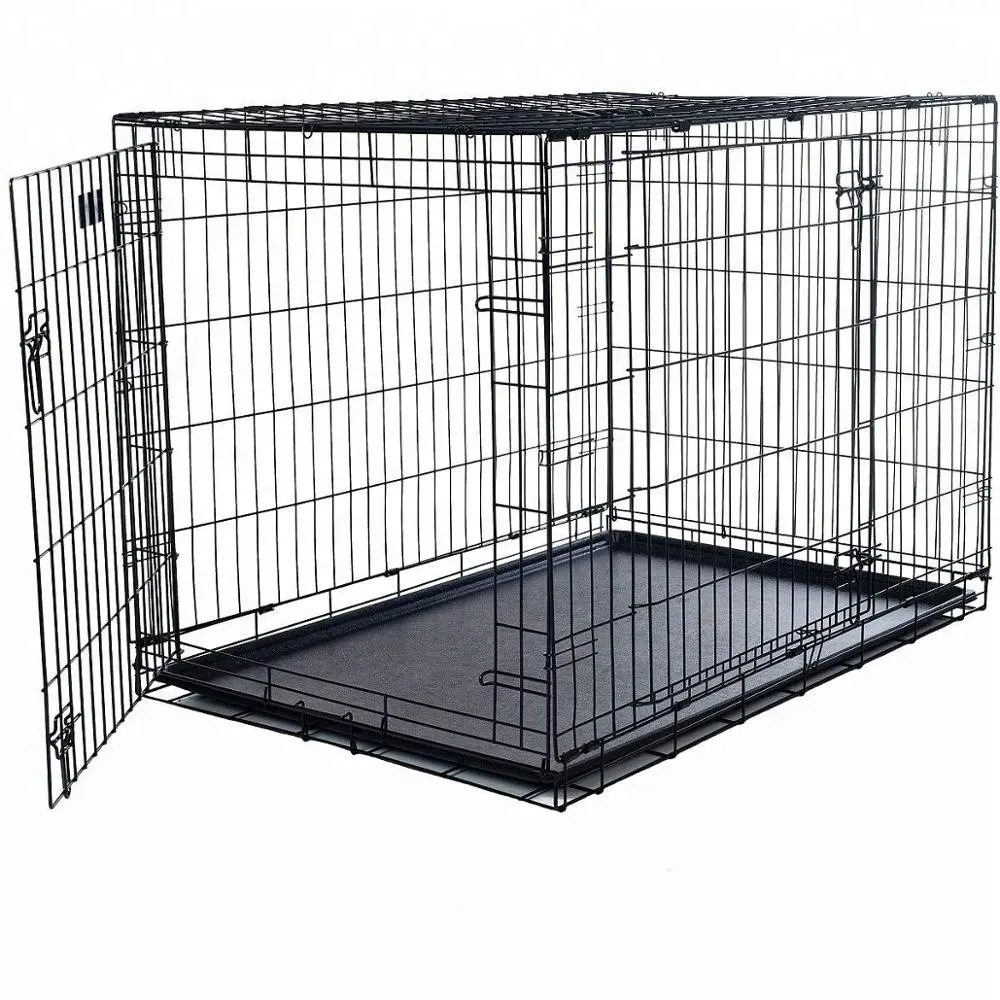 Оптовая продажа, дешевая железная металлическая клетка большого размера для выставки собак с лотком и замком для продажи