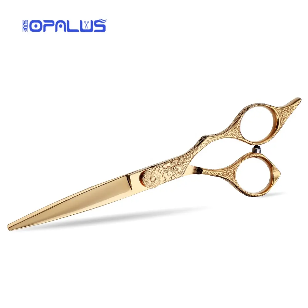 Профессиональные ножницы для стрижки волос с золотым покрытием, Японские Стальные Парикмахерские ножницы 440C с ручкой для резьбы для красоты MS006