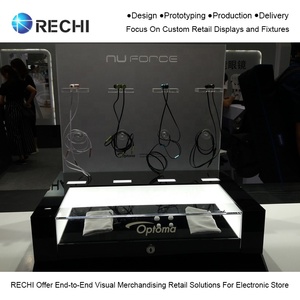RECHI özel sayaç akrilik kulaklık vitrin rafı kulaklıklar ekran standı tutucu ses ürünleri perakende POS ekran - Product Image 4