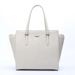 #2008c Wholesale Myanmar made pu leather woman white luxury fashionable shopping bag with shoulder strap