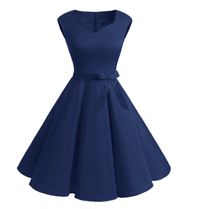 Hepburn <span class=keywords><strong>Vintage</strong></span> Van colletto a V sottile elegante gonna nera <span class=keywords><strong>abito</strong></span> con pompon Mini <span class=keywords><strong>abito</strong></span> <span class=keywords><strong>rosso</strong></span> <span class=keywords><strong>abito</strong></span> da festa - Product Image 5