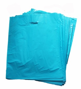 Sacs de magasinage en plastique de couleur <span class=keywords><strong>rose</strong></span> et violet uni brillant 12x15 pouces / sacs découpés - Product Image 2