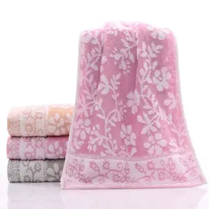 Factory directly Bicolor JRT brand Custom thick soft cotton terry jacquard design towel for gift