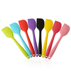 colorful one piece design silicon spatula kitchen utensil baking tools for home