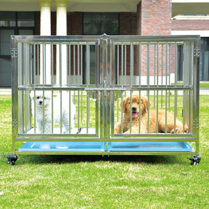 Vente en gros 36 \ "<span class=keywords><strong>Cage</strong></span> pour animaux de compagnie de taille personnalisée <span class=keywords><strong>Cage</strong></span> pour chien en acier inoxydable noir avec motif solide - Product Image 4