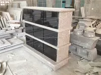 Columna de piedra de granito negro para cementerio, precio de venta al por mayor